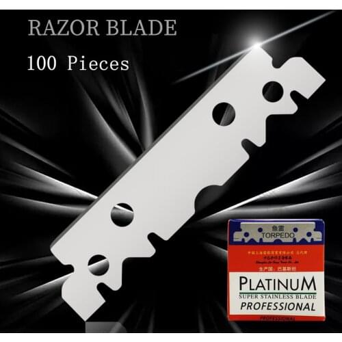 Mens stainless steel razor blade 100pcs manual shaving razor blade beard trimming tool accessories