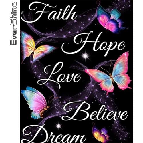 Evershine Diamond Painting Butterfly Diamond Embroidery Blackboard Full Square Round Mosaic Cross Stitch Animals Handicrafts