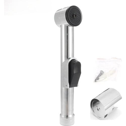 Chrome ABS Sprayer Handheld Toilet Bidet with Holder Shattaf Spray Bathroom Toilet Bidet Shower Head Nozzle Showerhead
