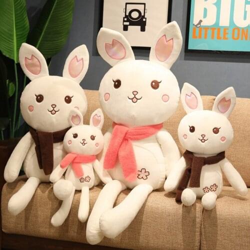 60-120cm Lovely Soft Cherry Blossom Rabbit Plush Stuffed Toy Animal Home Decoration Childrens Birthday Gift