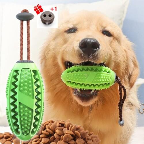 Dog Interactive Toy Rubber Ball Puppy Chew Toy Food Dispenser Ball Bite-Resistant Clean Teeth Pet Playing Balls Pet Dog Toys