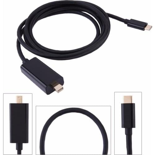 1.8M Mini DP Video Adapter Cable USB3.1 Type C to Mini DisplayPort DP Cable Gold Plated Male to Male Converter Cable For MacBook