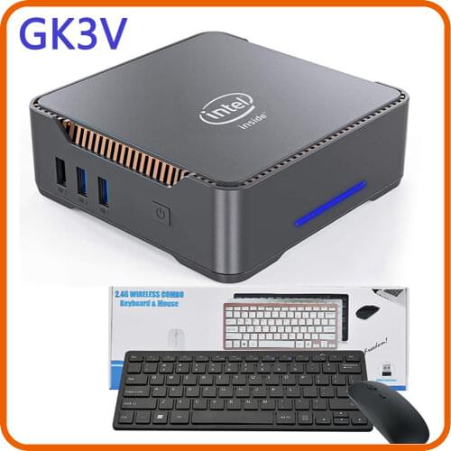 GK3V Windows 10 Pro Key Mini PC Intel Gemini Lake J4125 8GB DDR4 128GB 256GB 512GB SSD Gaming PC 2.4G5G WiFi 1000M Mini Computer
