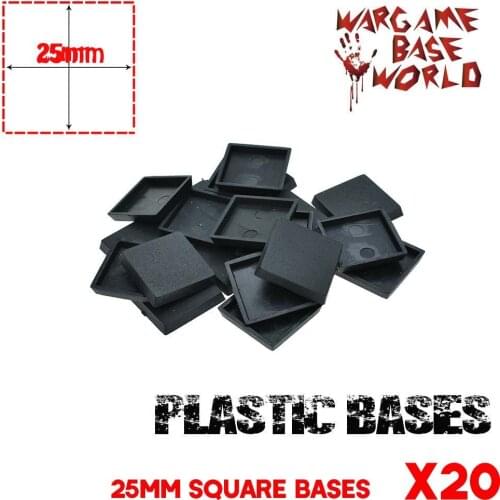 Model bases for gaming miniatures 20pcs 25mm square base