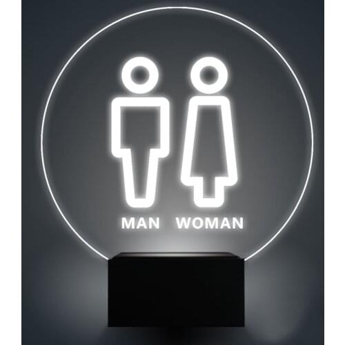 Wall Mounted LED Lighting Sign Illuminated washroom sign for Hotel Restaurant Home