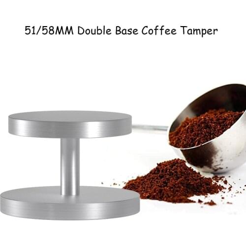 2020 New 51mm 58mm Aluminum Dual-Sided Espresso Coffee Tamper Solid Flat Base Espresso Beans Press Tool Barista Pressure Hammer