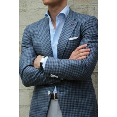 2020 Newest Blue Mens Suits Polyester Notch Lapel Terno Masculino Formal Classic Men Suit Custom Made