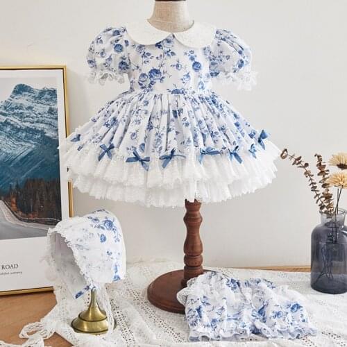 New 2021 Summer Baby Girls Short Sleeve Bowknot Floral Dresses Kids Girl Princess Dress Clothing Kids Girls Dress + Shorts