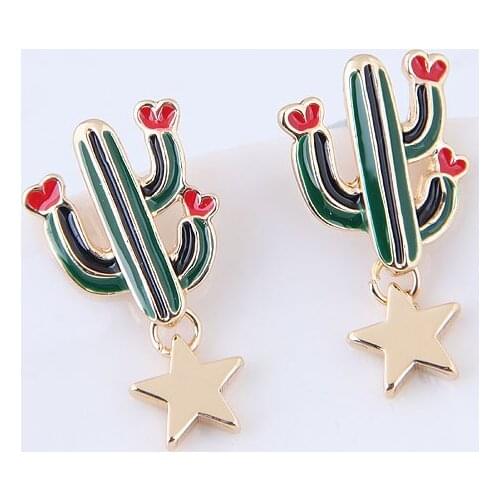 New Earrings tree and star Stud Earring gold color plant Earings For Women Jewelry Wholesale earrings