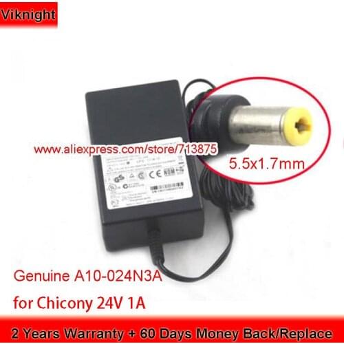 Genuine Chicony A10-024N3A 24V 1A AC Adapter for A10-024N3A REV 01 with Plug Size 5.5x1.7mm Power Supply