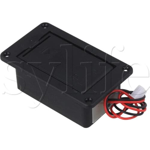 6.9cm Length Black Flat Mounting Battery Case Cover for Guitar Bass Music Parts