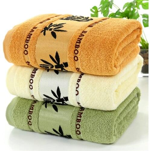 Natural Bamboo Fiber Thicken Face Towel 35X75CM Beauty Adult Household Wash Towel Jacquard Hotel Water Absorption Bathroom Towel