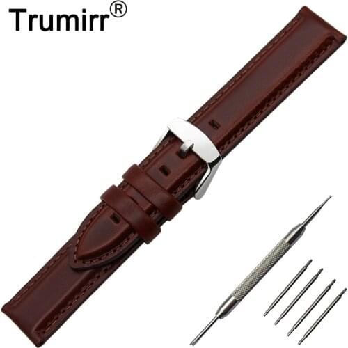 18mm 20mm First Layer Genuine Leather Watch Band for Timex Weekender Expedition Stainless Steel Buckle Strap Wrist Belt Bracelet