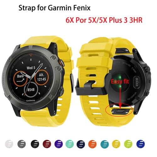 20 22 26mm Smart Sport Silicone Quick Release Replacement Strap for Garmin Fenix 6 6S 6X Pro 5 5X Plus 3 3 HR Wristband Band NEW
