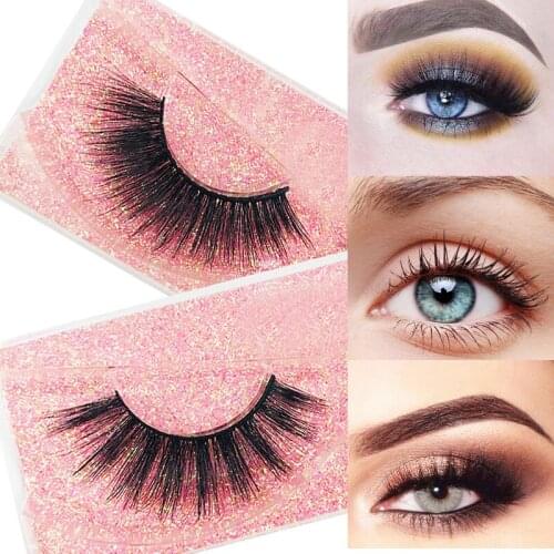 3D False Eye Lashes Mink Lashes Makeup Imitation Thick Volume Natural Long Strip False Eyelashes Reusable Soft Black Eyelashes