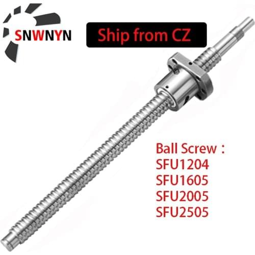 EU Free VAT SFU1204 SFU1605 SFU2005 SFU2505 Ball Screw L250/300/400/500/650/800/1000/1200/1500mm+1204 Ballnut DE Free Shipping