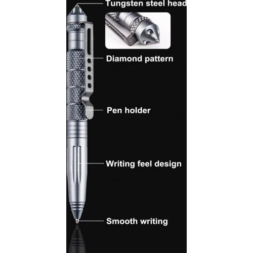 Military Tactical Pen Emergency Selfdefense Outdoor Security Survival Tool Portable Stainless Steel Defence Glass Breaker Pen