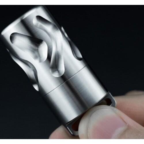 Titanium Waterproof Box Case Medicine Bottle Container Necklace Pendant