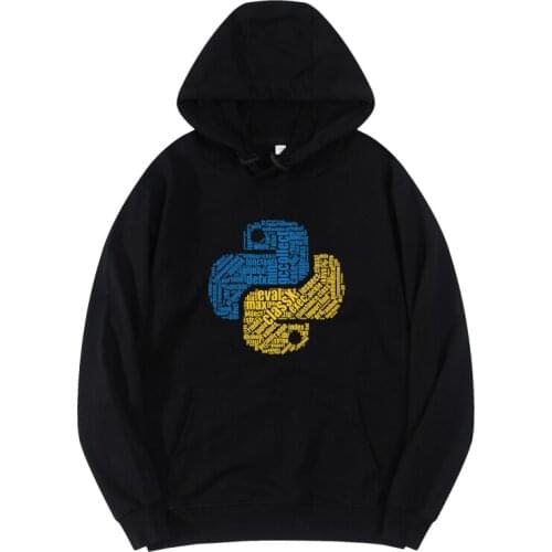 Computer Programming Language Python Mens Hoodies Sweatshirts Women Streetwear Leisure Pullover Unisex Loose Drawstring Hoody