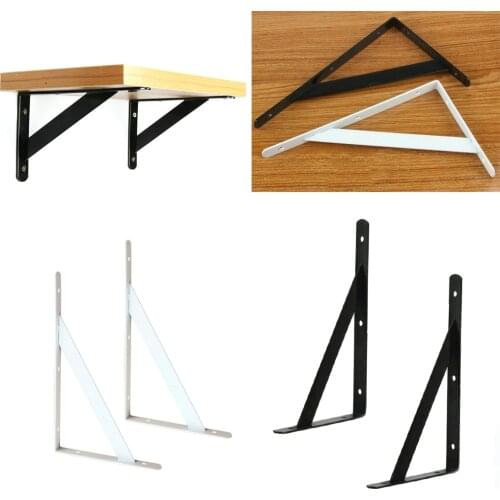 2x Heavy Duty L-Shaped Shelf Bracket Support Corner Display Rack Shelves Holder Stand Wall Mounted Self Support Frame