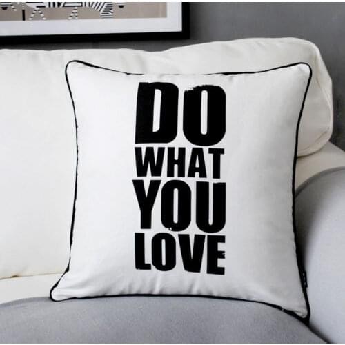 High Quality Modern Do What You Love Quote Throw Pillow Case Velvet Typography Cushion Cover Fashion Couch Sofa Decor Gifts 18"