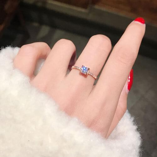 YUN RUO Gorgeous Cubic Zirconia Ring Bridal Wedding Rose Gold Color Fashion Titanium Steel Jewelry Woman Not Fade Drop Shipping