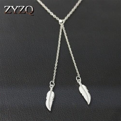 ZYZQ New Come Lovely Double Leaf Necklaces Short Style Choker Necklaces Enthic Tassel Leaf Design Wholesale Lots&Bulk Hot
