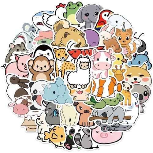 10/30/50pcs/Set Animals Lable Cartoon Graffiti Stickers For Furniture Wall Desk Chair Toy Car Trunk Computer Guitar Motorcycle