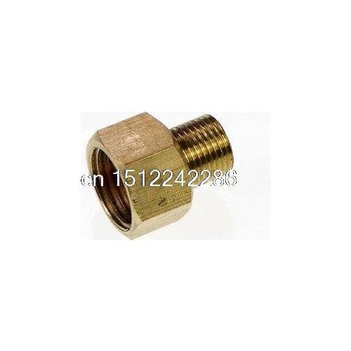 2PCS Brass 3/8" Male x 1/2" BSPP Connection Hex Female Adapter Reducer Bushing