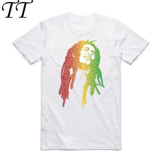 2019 Bob Marley Fashion T-shirts Summer Short Sleeve Reggae Music T Shirt Casual Streetwear Men White Clothing Size XXXL