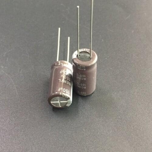 5pcs/50pcs 150uF 100V BERYL RC 10x20mm 100V150uF Good Quality Capacitor