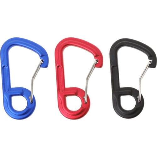 6 Shaped Aluminum Alloy Carabiner Camping Tool Key Chain Clip Travel Carabiner