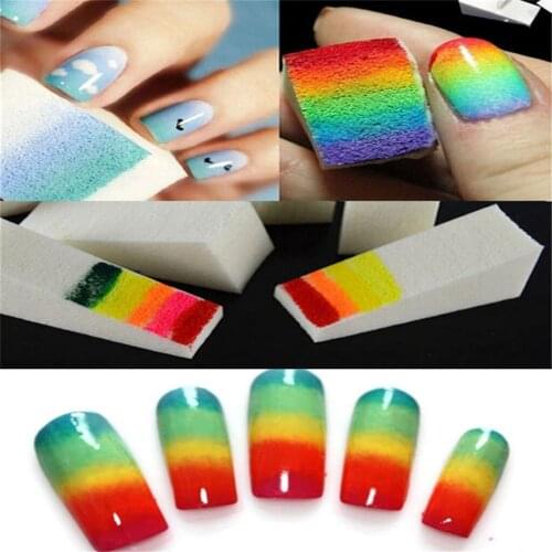 8pcs Gradient Nail Art Soft Sponges Polish Template Transfer for Color Fade Manicure Tips DIY