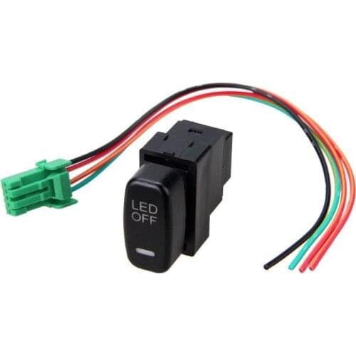 1pc Car LED Fog Light Bar Push Rocker Switch On/off Black ABS 12V For Mitsubishi Pajero Lancer Fog Light Bar Switch Accessories