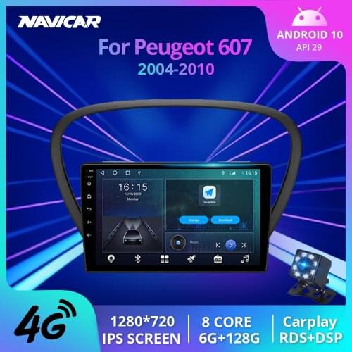 2Din Android10 Car Radio For Peugeot 607 2004-2010 Stereo Receiver GPS Navigation Auto Radio DSP Car Video Bluetooth Player IGO