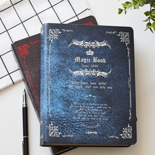 Notebook 2020 4 Metal Clip Magic Notebook Creative Vintage Thick Clip Hard Cover Notepad Diary Thickened 100 Pages