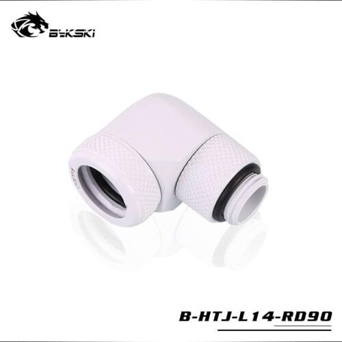BYKSKI 90 Degree OD14mm Hard tube rotary fitting hand compression fitting G1/4'' pipe use for outside 14mm acrylic PETG tube