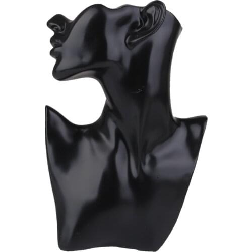 Black Resin Mannequin Necklace Earring Jewelry Display Bust Stand Holder NEW