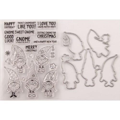 Santa Claus Metal Cutting Dies and Clear Stamps for Scrapbooking DIY Crafts Christmas Die Cut Stencils Card Make Photo Album