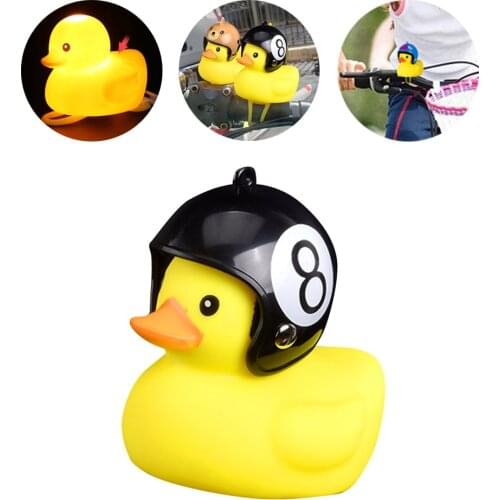Children Bicycle Bell Light Bicycle Duck Bell Motorcycle Little Yellow Duck Wearing Helmet Children With Hard Hat Horn Light