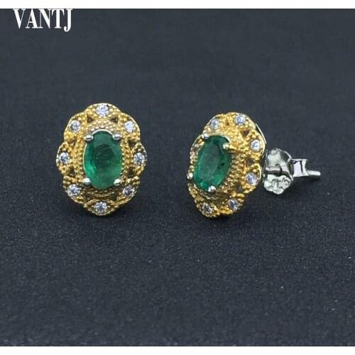 Elegant Real Natural Emerald Sapphire Earring Sterling 925 Silver for Women Gemstone Anniversary Party Classic Fine Jewelry Gift