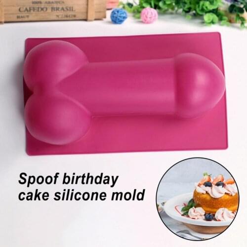 Practical Good BPA Free Dick Shaped Dessert Mold Red Color Chocolate Mold Food Grade for Home