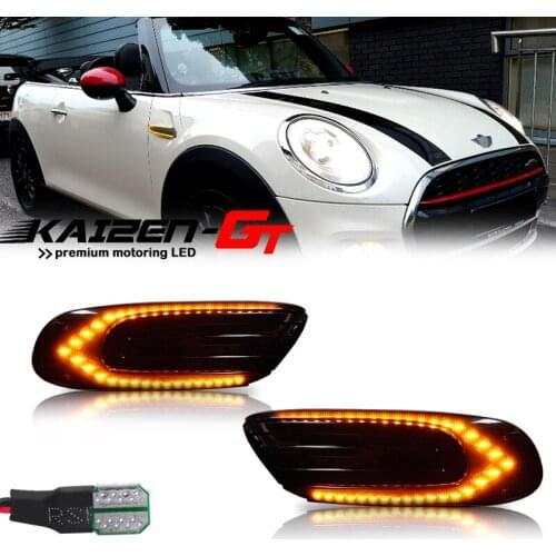 Switchback Amber LED Turn Signal Light w/ White DRL/Driving light Front Fender Side Marker Lights For MINI Cooper F55 F56 F57