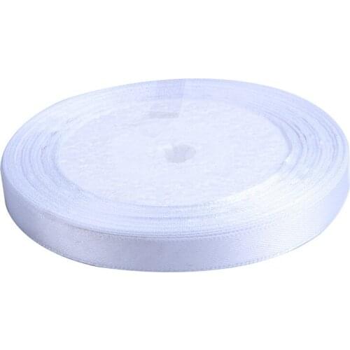 Hot sale 1CM 3/8" White Ribbon Satin Ribbons Gift Packing Christmas Ribbons Wedding Party Decorative DIY Crafts (25 yards/roll)