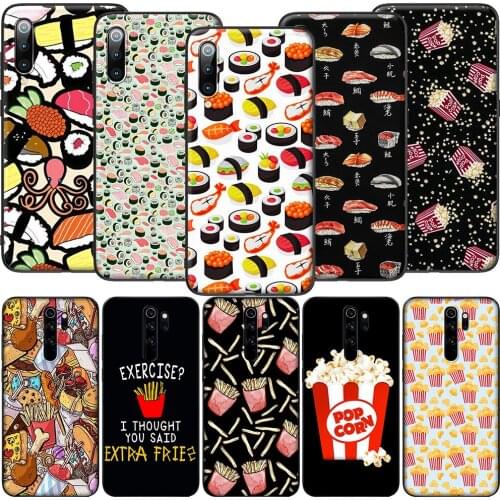 GX181 Popcorn Sushi French Fries Case for Xiaomi Note 10 8Lite CC9 9 9T 10T A1 A2 A3 5X 6X F1 Poco F2 X3 NFC M3 Pro Lite