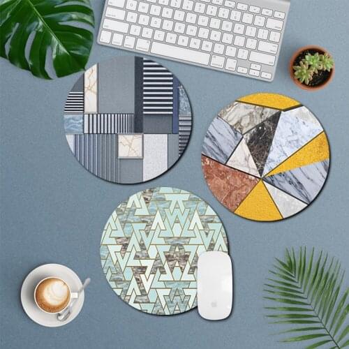 Game Mice Mouse Pad Pu Leather Mat Pad Mousepad for Office Computer Laptop Home Work Office Comfortable Mice Pads Round Shape