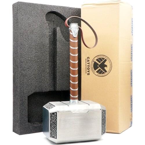 Cattoys Metal Hammer 1:1 Scale Thor Hammer 43CM Replica Collection Modell Toy Gift Cosplay Prop Mjolnir With Original Box