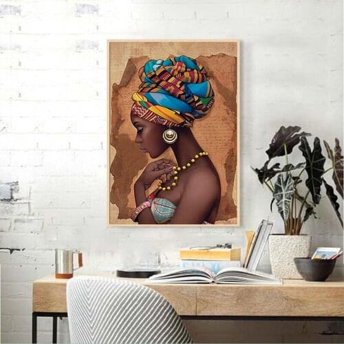 African woman Painting Wall art Paintings for wall Picturesart prints poster Print On Canvas Oil Painting Drop shipping