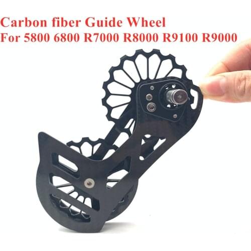Bicycle carbon fiber ceramic rear derailleur 17T pulley Guide Wheel for R5800 R6800 R7000 R8000 R9100 R9000 bicycle accessories