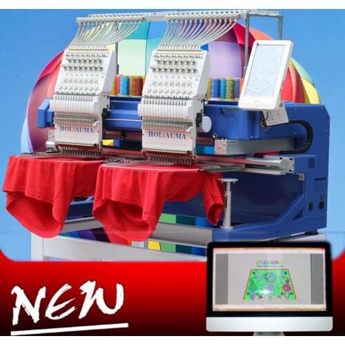 China 10 years service ! HOLiAUMA 2 Head Embroidery Machine Free Software Quality Like Tajima Multi Function Hat Bean Garment